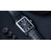 Montre Frederique Constant Classics Carree Automatic Automatique Cadran Bleu Bracelet Cuir de veau