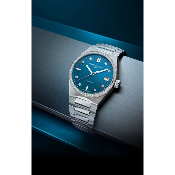 Montre Frederique Constant Highlife Ladies Automatic Sparkling Automatique Cadran Bleu Bracelet Acier inoxydable