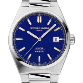Montre Frederique Constant Highlife Automatic Cosc Automatique Cadran Bleu Bracelet Acier inoxydable
