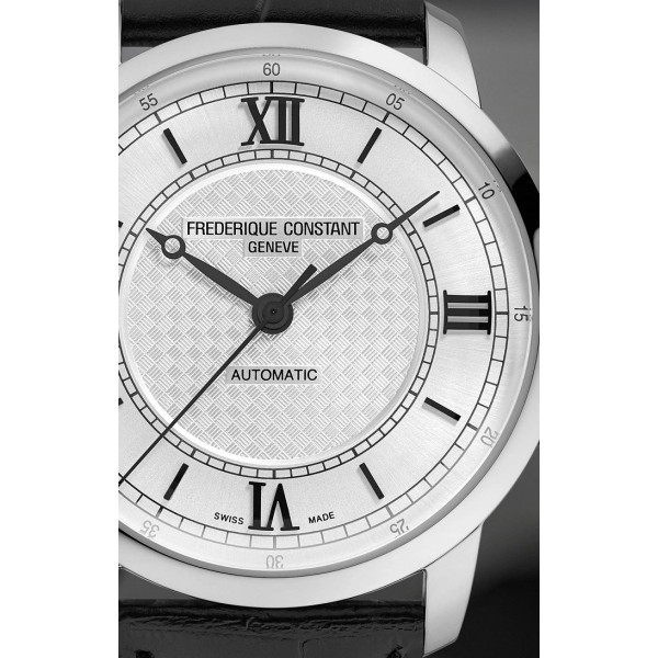 Montre Frederique Constant Classics Premiere Automatique Cadran Argent Bracelet Cuir de veau