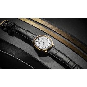 Montre Frederique Constant Classics Premiere Automatique Cadran Argent Bracelet Cuir de veau