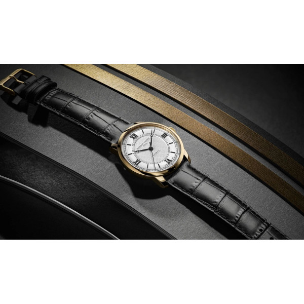 Montre Frederique Constant Classics Premiere Automatique Cadran Argent Bracelet Cuir de veau