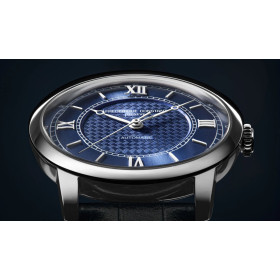 Montre Frederique Constant Classics Premiere Automatique Cadran Bleu Bracelet Cuir de veau