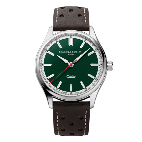 Montre Frederique Constant Classics Vintage Rally Healey Automatic Automatique Cadran Vert Bracelet Cuir de veau