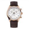 Montre Frederique Constant Classics Quartz Chronograph Triple Calendar Quartz Cadran Argent Bracelet Cuir de veau