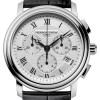 Montre Frederique Constant Classics Quartz Chronograph Quartz Cadran Argent Bracelet Cuir de veau