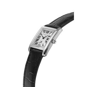 Montre Frederique Constant Classics Carree Small Seconds Quartz Cadran Argent Bracelet Cuir de veau