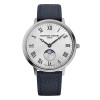 Montre Frederique Constant Classics Moneta Moonphase Quartz Cadran Argent Bracelet Cuir de veau
