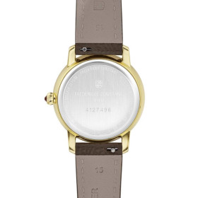 Montre Frederique Constant Classics Slimline Ladies Moonphase Quartz Cadran Argent Bracelet Cuir de veau