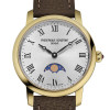 Montre Frederique Constant Classics Slimline Ladies Moonphase Quartz Cadran Argent Bracelet Cuir de veau