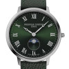 Montre Frederique Constant Classics Moonphase Quartz Cadran Vert Bracelet Cuir de veau