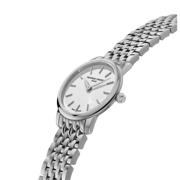 Montre Frederique Constant Classics Slimline Ladies Mini Quartz Cadran Blanc Bracelet Acier inoxydable