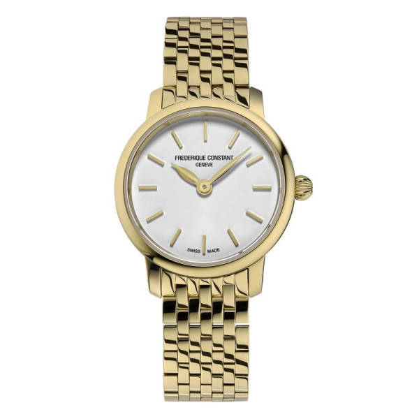Montre Frederique Constant Classics Slimline Ladies Mini Quartz Cadran Blanc Bracelet Acier inoxydable