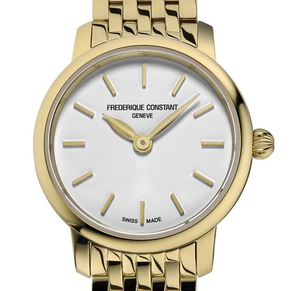 Montre Frederique Constant Classics Slimline Ladies Mini Quartz Cadran Blanc Bracelet Acier inoxydable