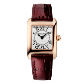 Montre Frederique Constant Classics Carree Ladies Quartz Cadran Argent Bracelet Cuir de veau