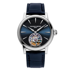 Montre Frederique Constant Manufacture Classics Tourbillon Cadran Bleu Bracelet Cuir Alligator