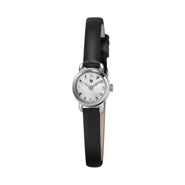 Montre LIP Henriette Cadran Argenté Bracelet Cuir
