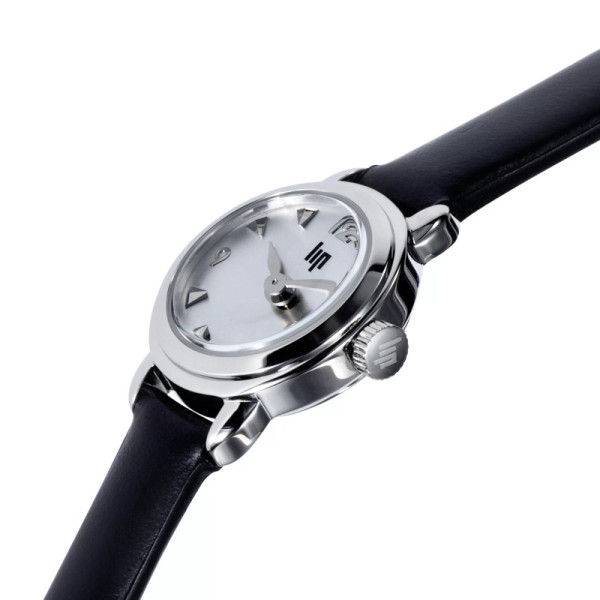 Montre LIP Henriette Cadran Argenté Bracelet Cuir