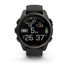 Montre Garmin Fenix 8 Solar 43mm AMOLED Sapphire Titane Carbon Gray DLC Bracelet Noir/Gris 
