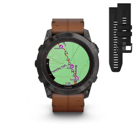 Montre Garmin Fenix 7x Pro Sapphire Solar Carbon Grey Titane Bracelet Noir