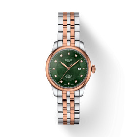 Montre Tissot Le Locle 29mm Cadran Vert Serti Bracelet Acier PVD Rose