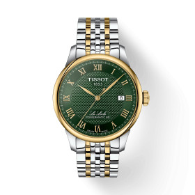 Montre Tissot Le Locle 39.3mm Cadran Vert Bracelet Acier PVD Jaune