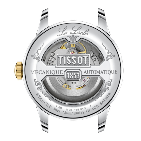 Montre Tissot Le Locle 39.3mm Cadran Vert Bracelet Acier PVD Jaune