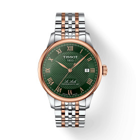 Montre Tissot Le Locle 39.3mm Cadran Vert Bracelet Acier PVD Rose