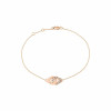 Bracelet Menottes dinh van Moyen Modèle Or Rose 1/2 Diamants Chaîne Forçat R8