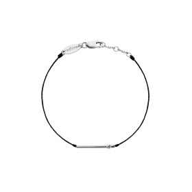 Bracelet Redline Fil Noir Tube Or Blanc Avec Diamant
