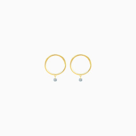 Boucles D'oreilles La Brune & La Blonde Excentrique Or Jaune Diamant 0.14ct