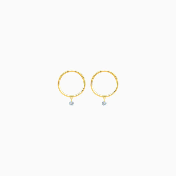 Boucles D'oreilles La Brune & La Blonde Excentrique Or Jaune Diamant 0.14ct