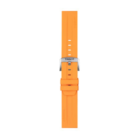 Bracelet Montre Tissot silicone orange entre-cornes 22 mm