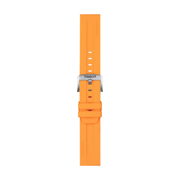 Bracelet Montre Tissot silicone orange entre-cornes 22 mm