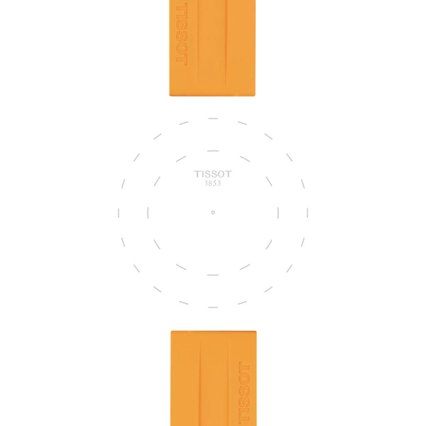 Bracelet Montre Tissot silicone orange entre-cornes 22 mm
