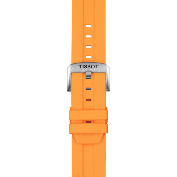 Bracelet Montre Tissot silicone orange entre-cornes 22 mm