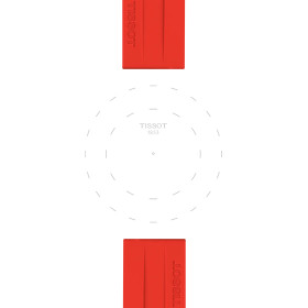Bracelet Montre Tissot Silicone Rouge Entre-Cornes 22 mm