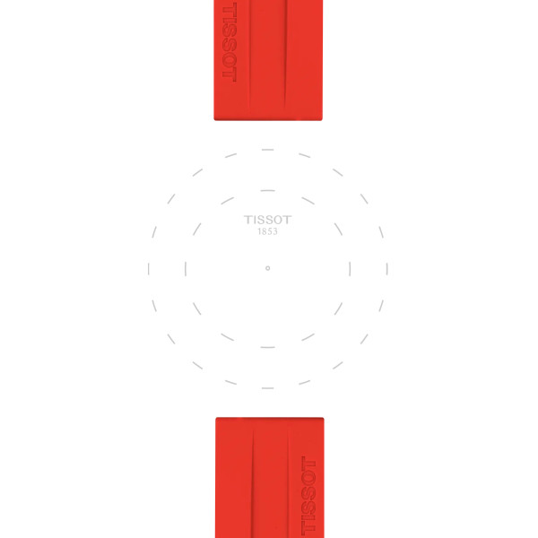Bracelet Montre Tissot Silicone Rouge Entre-Cornes 22 mm