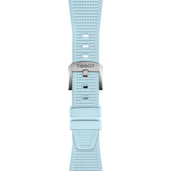 Bracelet Montre Tissot PRX Caoutchouc Bleu Clair