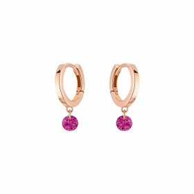 Créoles La BruneLa Blonde Confetti Rubis or rose