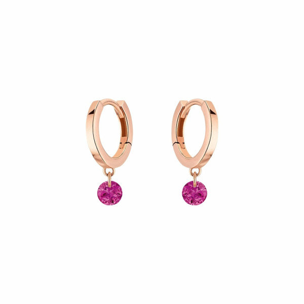 Créoles La BruneLa Blonde Confetti Rubis or rose