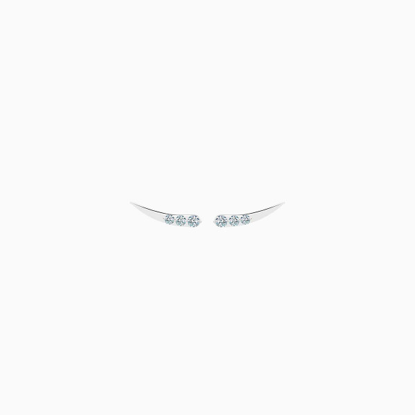 Boucles d’Oreilles La Brune & La Blonde Stardust Or Blanc 6 Diamants 0.45ct