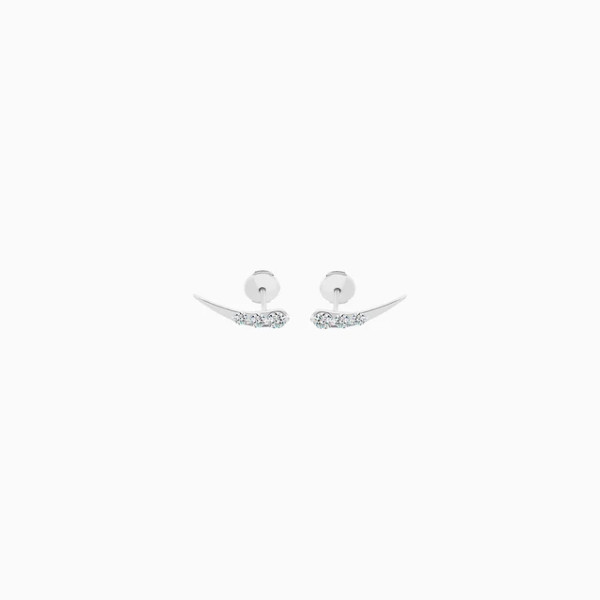 Boucles d’Oreilles La Brune & La Blonde Stardust Or Blanc 6 Diamants 0.45ct