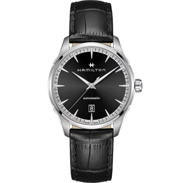 Montre Hamilton Jazzmaster Auto Cadran Noir Bracelet Cuir
