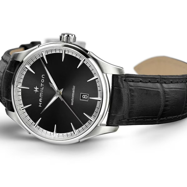 Montre Hamilton Jazzmaster Auto Cadran Noir Bracelet Cuir