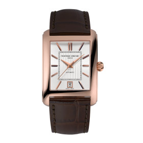 Montre Frederique Constant Classics Carree Automatique Cadran Argenté Bracelet Cuir de veau