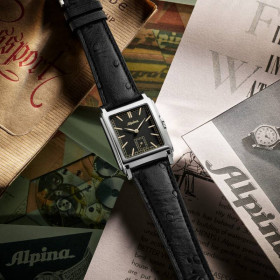 Montre Alpina Alpiner Heritage Carrée Automatic 140 Ans Cadran Noir 39mm