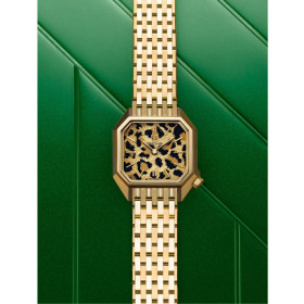 Montre March LA.B Lady Mansart Electrique Tweed Gold Bracelet Acier 9 maillons dorés