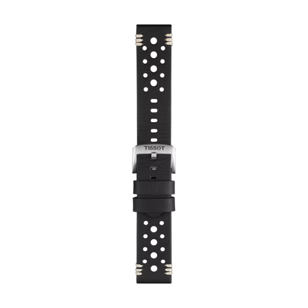 Bracelet Montre Tissot cuir noir entre-cornes 22 mm
