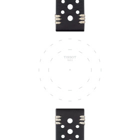 Bracelet Montre Tissot cuir noir entre-cornes 22 mm